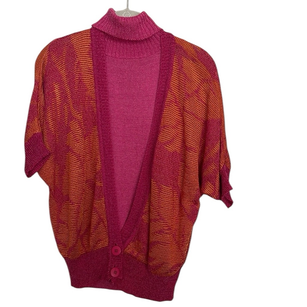 NWOT Vintage Christian Dior Vibrant Knit Twinset | Turtleneck & Cardigan | M